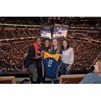 Lauren Hill with Fever Coach Stephanie White and Players Tamika Catchings and Shavonte Zellous