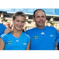 Eugenie Bouchard and Kansas City Explorers Coach Brent Haygarth