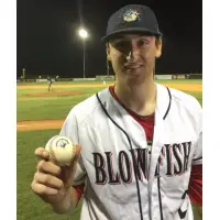 Lexington County Blowfish Pitcher Heath Holder after his No-Hitter