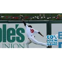 Jackie Bradley, Jr. of the Pawtucket Red Sox Makes a Leaping Catch