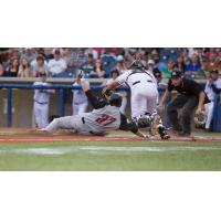 Chase Compton Slides in Safely for a Salem-Keizer Volcanoes' Run