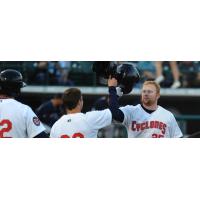 Brooklyn Cyclones 1B Michael Katz Celebrates a Home Run
