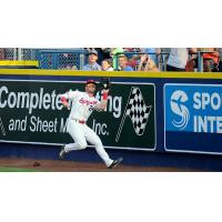 Spokane Indians Make a Catch at the Warning Track