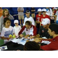 Boston Lobsters Giving Autographs