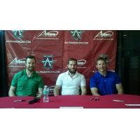 Kevin Young, Chad Costello and Riley Gill of the Allen Americans