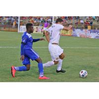 Fort Lauderdale Strikers defender Frankie Sanfilippo vs. FC Edmonton's Allan Zebie