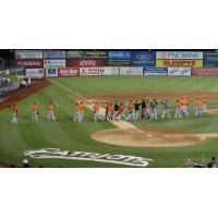 Long Island Ducks Exchange High Fives