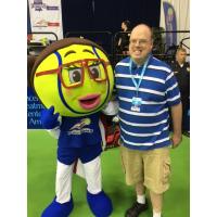 Fran Stuchbury with Philadelphia Freedoms Mascot Natty