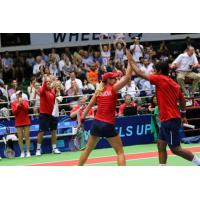 Washington Kastles Anastasia Rodionova High Fives Leander Paes