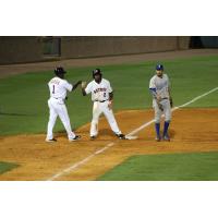 Osvaldo Duarte of the Greeneville Astros Congratulated after Triple