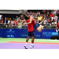 Leander Paes and Martina Hingis of the Washington Kastles