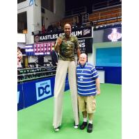 Fran Stuchbury with Washington Kastles In-Game-Host/Master of Ceremonies Leighton Condell