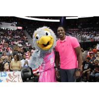 NBA Star Dwight Howard and Mascot at Alanta Dream's Breast Health Awareness Game