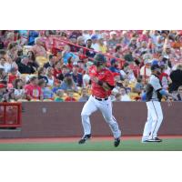 Sam Eberle of the Florence Freedom Rounds the Bases