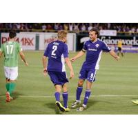 Bryan Burke and Matt Fondy of Louisville City FC