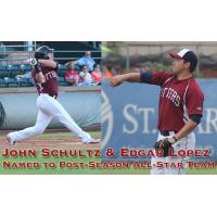 John Schultz and Edgar Lopez of the Evansville Otters