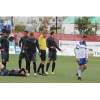 FC Edmonton Midfielder Michael Nonni Shown Red Card vs. Minnesota United FC
