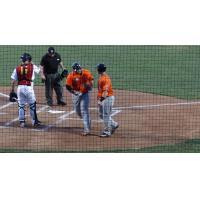 Randy Ruiz Scores for the Long Island Ducks