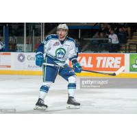 Defenseman Ayrton Nikkel with the Swift Current Broncos