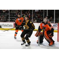 Lehigh Valley Phantoms Defend against the Providence Bruins