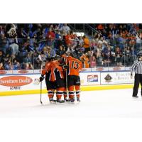 Missouri Mavericks Celebrate a Power-Play Goal against the Wichita Thunder