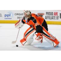 Lehigh Valley Phantoms Goaltender Jason LaBarbera Clears the Puck