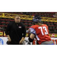 Portland Thunder Line Coach Clay Harrell at Work