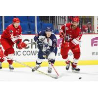 Gary Steffes and Justin Baker of the Allen Americans vs. the Tulsa Oilers