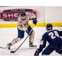 Johnstown Tomahawks Forward Luke Lynch Shoots at the Wilkes-Barre/Scranton Knights Net