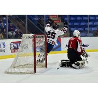 Johnstown Tomahawks Forward Brendan Jaquay Celebrates vs. the New Jersey Jr. Titans