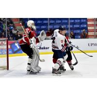 New Jersey Jr. Titans Goaltender Spencer Wright and Johnstown Tomahawks Forward Drew Doyon