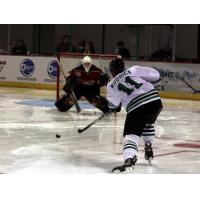 Geordie Wudrick of the Louisiana IceGators Shoots again the Peoria Rivermen