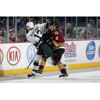 Justin Hodgman of the Chicago Wolves vs. the Iowa Wild