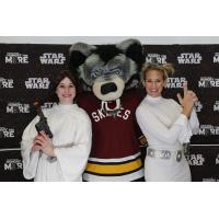 Chicago Wolves Star Wars Day Mascot and Fans