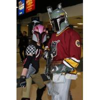 Chicago Wolves Star Wars Day Boba and Mrs. Fett