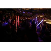 Chicago Wolves Star Wars Day Crowd with Lightsabers