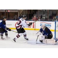 Mikhail Stefanovich of the Rapid City Rush Shoots past the Wichita Thunder
