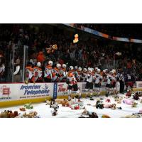 Lehigh Valley Phantoms Bench Watches Teddy Bears Rain Down