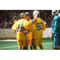 Joe Maracle, Lyle Thompson and Johnny Powless Celebrate for the Georgia Swarm