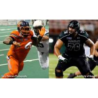 Spokane Empire Defensive Lineman Dominique Duster and Offensive Lineman Dave Lefotu