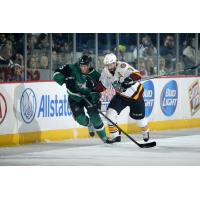 Chicago Wolves D Peter Harrold Battles the Texas Stars