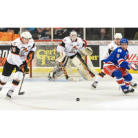 Omaha Lancers and Des Moines Buccaneers Battle for the Puck