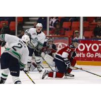 Tri-City Americans Defend against the Seattle Thunderbirds