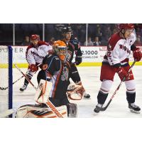 Missouri Mavericks Goaltender Josh Robinson Stops the Allen Americans