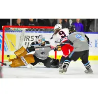 Lyudmila Belyakova of the New York Riveters Scores against the Buffalo Beauts