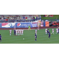 Louisville City FC's Aodhan Quinn Line up for his Free Kick