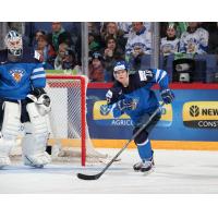 Flint Firebirds Defenseman Vili Saarijarvi with Finland
