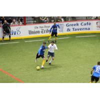 San Diego Sockers Striker Kraig Chiles Battles for the Ball