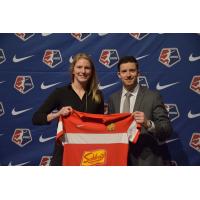 New York Flash Draftee Britt Eckerstrom with GM Rich Randall