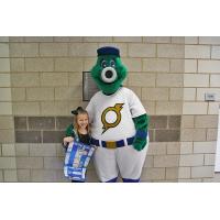 Brooklyn Bratetic from Prairie Queen Elementary with Storm Chasers Mascot Stormy